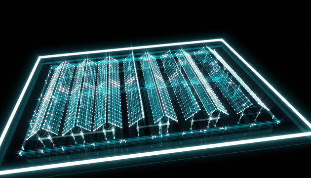 Digital Skyscrapers: A futuristic, neon-lit cityscape rendered in geometric precision, evoking a sense of technological advancement.