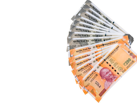  indian rupee currency bank note of 500 and 200 rupees