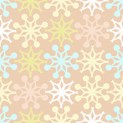 Vector - Snow flakes seamless pattern, colored template.