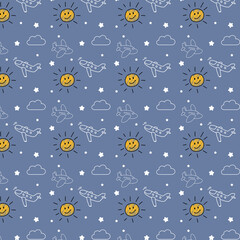 Seamless pattern background Kids Digital Design, Colorful Print Design. This design is suitable for scrapbooking, wallpaper, Vinyl stickers, stickers, Clothing printing, Printable decorations.