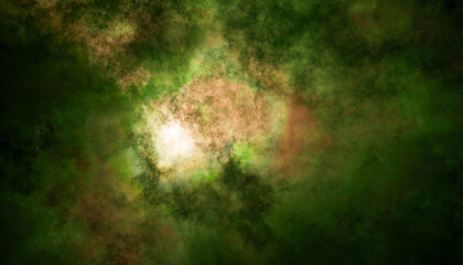 Abstract Dark Green Toxic Nebula Cloud Texture Background