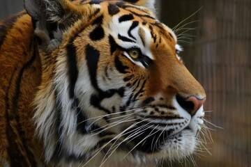 Fototapeta premium Intense Portrait of a Majestic Male Tiger in Profile