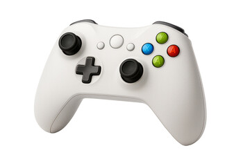 Modern white video game controller isolated on transparent background PNG