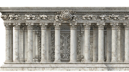 Obraz premium Ornate marble columns with intricate carvings and classical architectural details classical architecture