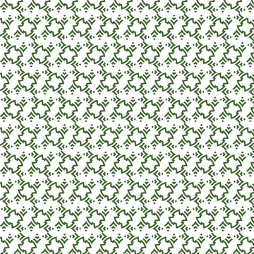 Intricate abstract geometric pattern with repeating star like shapes in subtle green and white tones