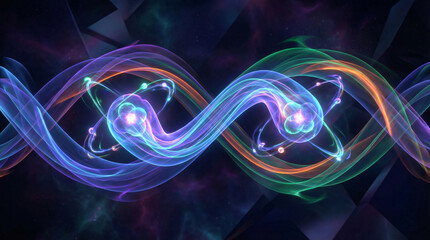 Blue Infinity Wave Fractal Illustration - Abstract Flowing Light Design