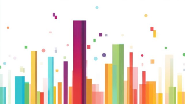 A series of colorful bar charts arranged in ascending order, illustrating growth - Powered by Adobe