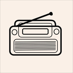 moden radio   black and white clipart 