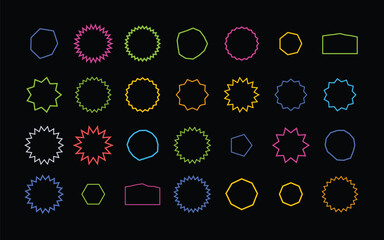 Vibrant Outline Shapes Collection for Modern Design