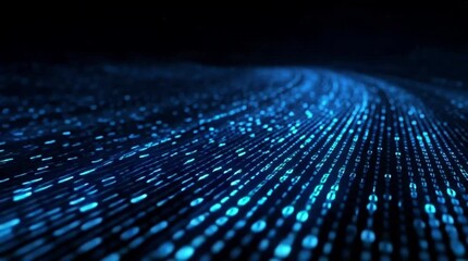 Dynamic blue binary code stream for modern tech background, futuristic digital data flow visualization, stunning cyber security motion graphic element - Powered by Adobe