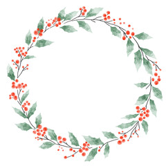 クリスマスのおしゃれなリース　手描き