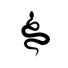 Coiled Snake Silhouette Vector Illustration