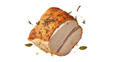 Roasted perfection: A studio shot of seasoned and succulent turkey, embodying culinary artistry and a festive celebration feast.