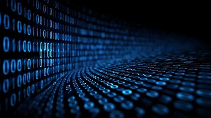 Dive into digital data streams, explore the world of binary code and technological innovation, perfect for tech startups and cutting-edge research - Powered by Adobe