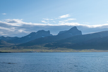 fiord Borgarfjordur and sea in Iceland