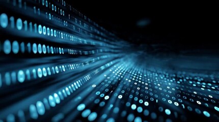 Dynamic stream of binary code flowing, futuristic data visualization for modern technology, cybersecurity, digital transformation, and innovative solutions - Powered by Adobe