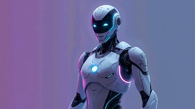 Advanced AI Robot with copy space 