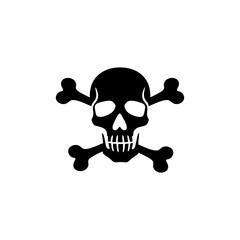 Skull illustration logo design, pirate symbol, skull head silhouette, ghost, adventure, head, skeleton, icon, graphic, death, logo, isolated, illustration, symbol, dead, horror, element, black