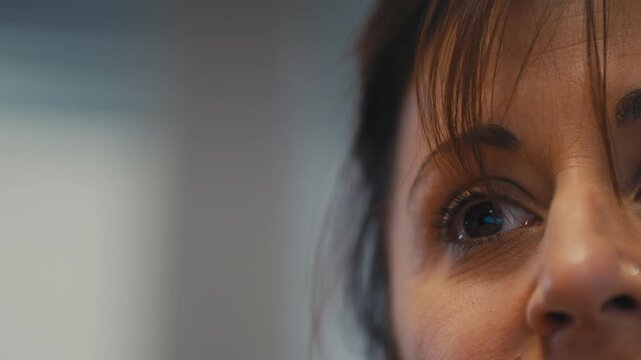Close-Up of Woman&rsquo;s Eyes Looking Thoughtful