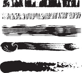 Black ink brush strokes and textures