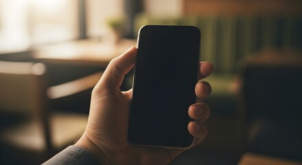 una mano sosteniendo un celular con pantalla blanca