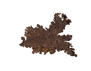 native copper from mine on white, isolated