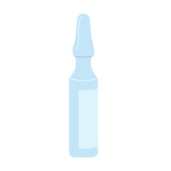 Single isolated ampoule for medicine or vaccine on a clean white background vector illustration