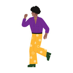 A vibrant and lively character that depicts modern fashion and lifestyle in an engaging, playful, animated style