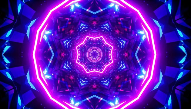 Neon kaleidoscope pattern