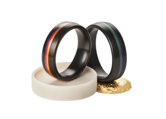 Rainbow Ring Set  on white background 2