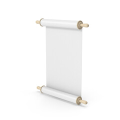 White blank scroll paper with golden rods .