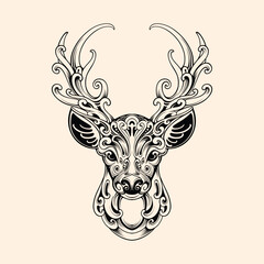 Deer silhouette logo design vector illustration