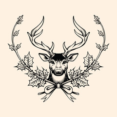 Deer silhouette logo design vector illustration