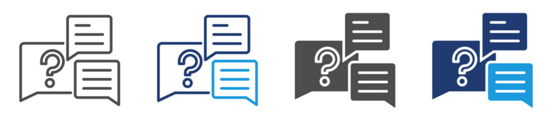 questioning icon sheet with multiple style