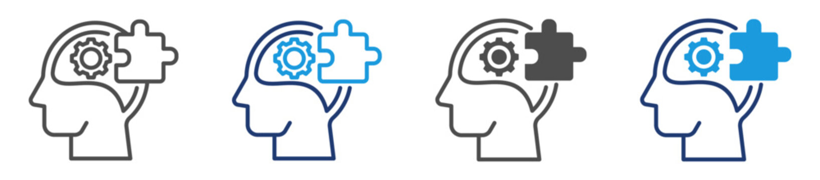logical reasoning  icon sheet with multiple style