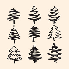 Christmas tree logo design vector illustration