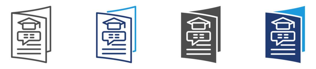 academic journal  icon sheet with multiple style