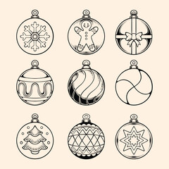Baubles christmas design vector illustration