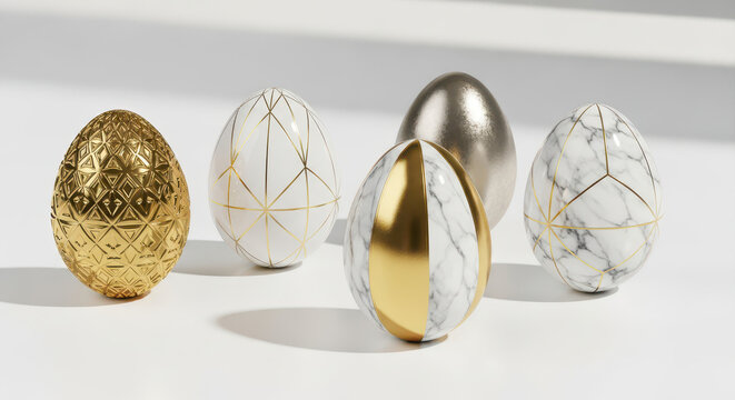 golden easter egg with ribbon - Powered by Adobe