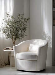 A Bright Serene Interior with Comfortable Chair