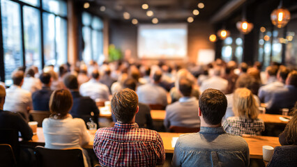 Séminaire avec présentation au public dans une salle