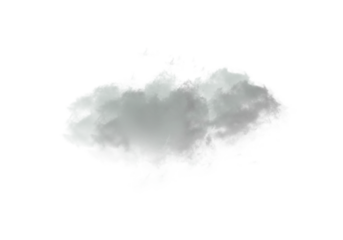 Soft isolated gray cloud floats on a clean white background for dreamy visual design. This subtle atmospheric element enhances minimalist creative projects. Perfect for nature, weather, and sky themes