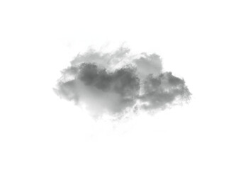 Soft isolated gray cloud floats on a clean white background for dreamy visual design. This subtle atmospheric element enhances minimalist creative projects. Perfect for nature, weather, and sky themes