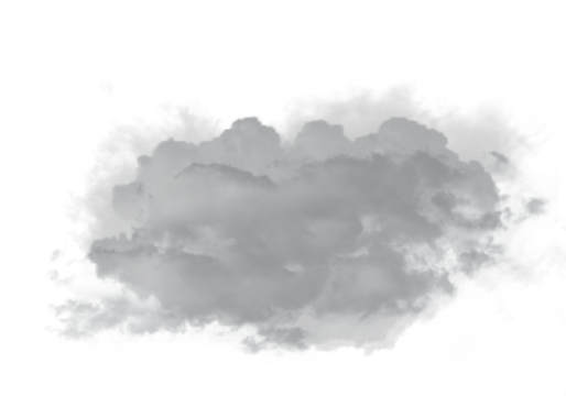 Soft isolated gray cloud floats on a clean white background for dreamy visual design. This subtle atmospheric element enhances minimalist creative projects. Perfect for nature, weather, and sky themes