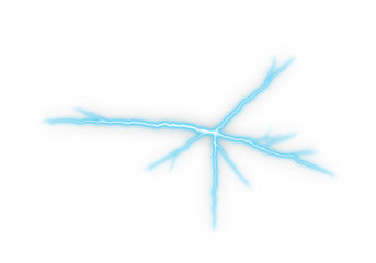 Vibrant blue Lightning Energy Effect on White Background creating a glowing electric burst visual. Dynamic electric strike illustration ideal for digital design. Neon storm bolt graphic for creative p