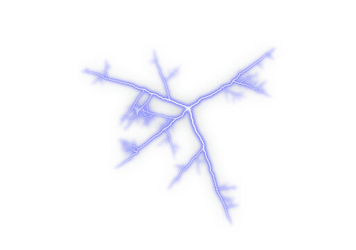 Vibrant purple lightning fractal forms an energetic abstract shape. Soft glowing branches create a striking electric visual. Ideal for digital art, backgrounds, and modern design projects.