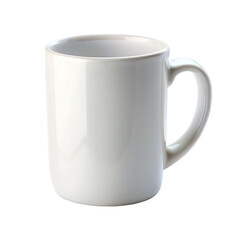 A plain white ceramic mug