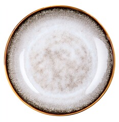Elegant Ceramic Plate with Textured Earth Tones
