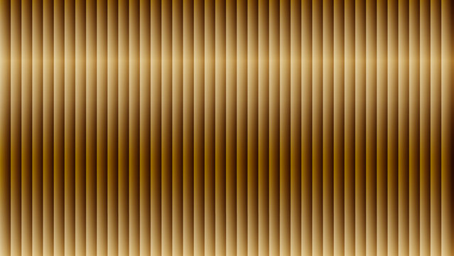 Abstract background of shiny golden vertical stripes with a metallic sheen and gradient.
