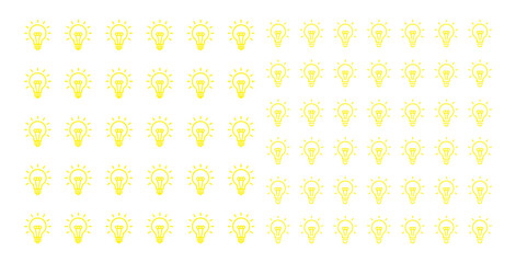 Light bulb icon set creative idea sign concept thinking solution energy symbols collection yellow